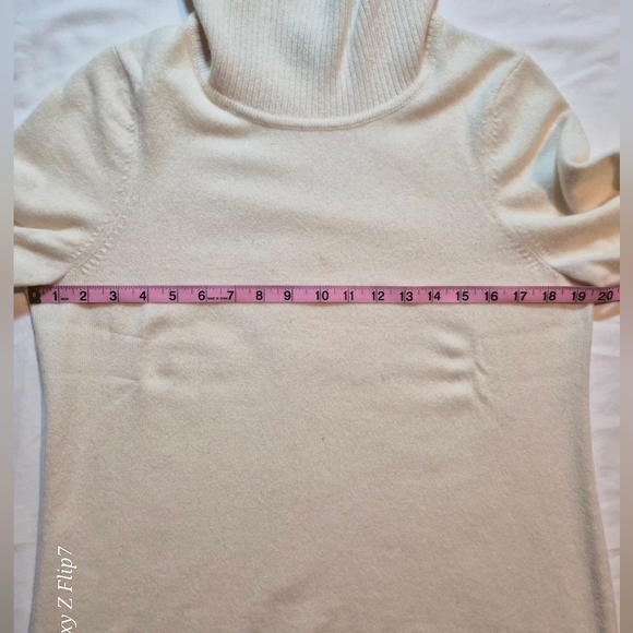 ​Talbots Petite Pure Cashmere Cowl Neck Sweater - Cream/Ivory 16P - Picture 3 of 12